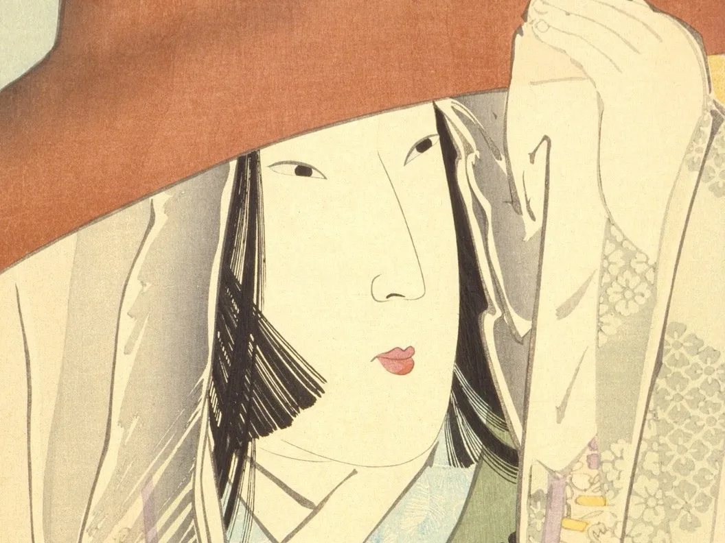 小林清親「清少納言」（1896・ロサンゼルス・カウンティ美術館）
